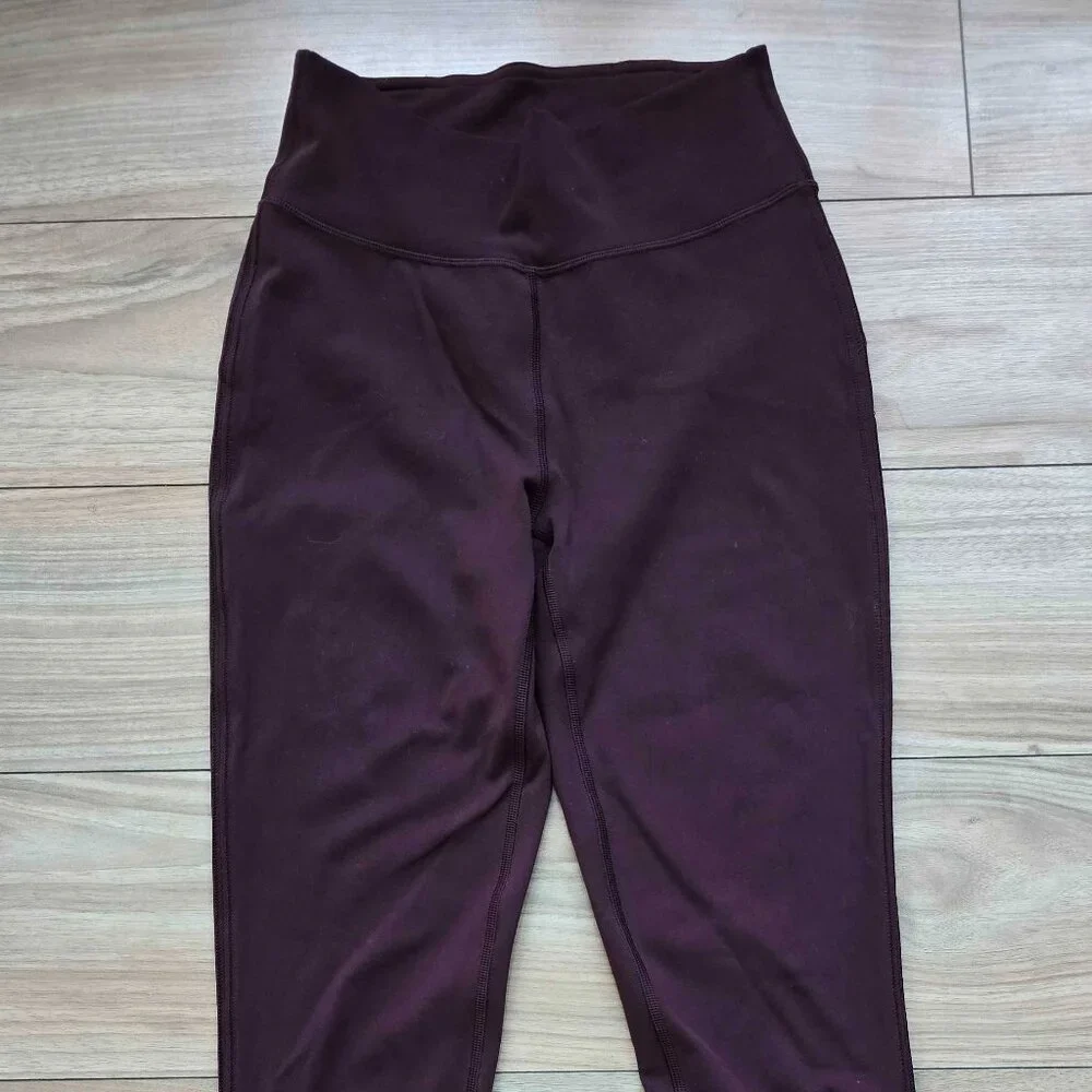 Lululemon Tied To It 7/8 Tight 25" Black Cherry High Rise Leggings Women Size 4 - Picture 2 of 7